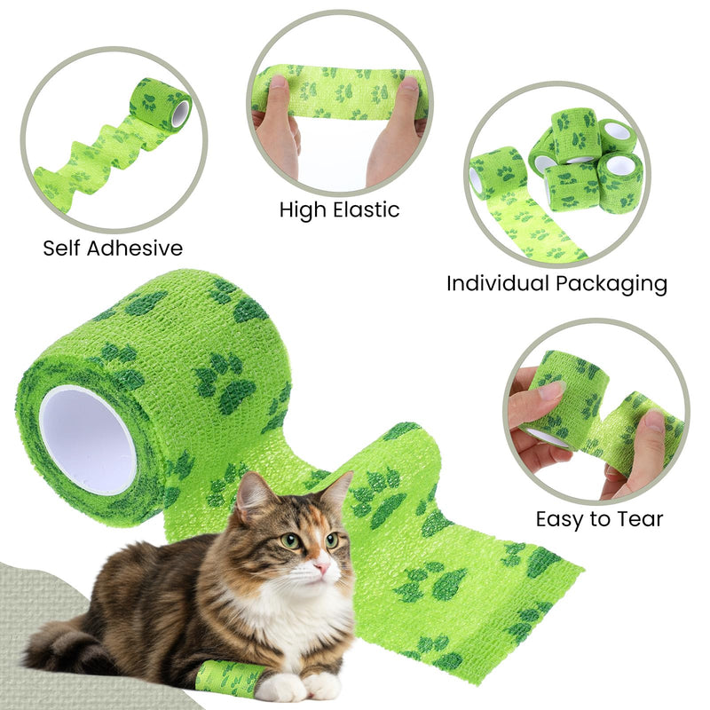 6 Rolls No Chew Bandage for Dogs, Bandage Wrap for Dogs, Self Adhesive Non-Woven Bandage Wrap for Dog Legs Paws Wounds