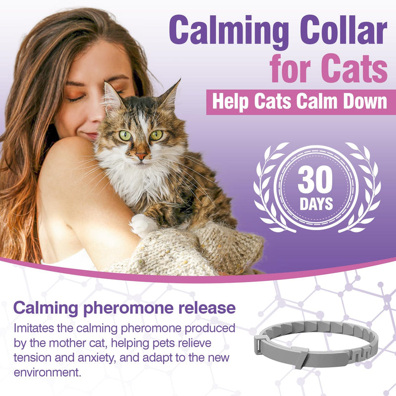 Tcllka Cat Calming Pheromone Collar 4 Pack – Adjustable Breakaway Cat Collar for Calming Support & Relaxation Waterproof 30-Day Continuous Wear for Travel, Grooming & Multi-Cat Homes