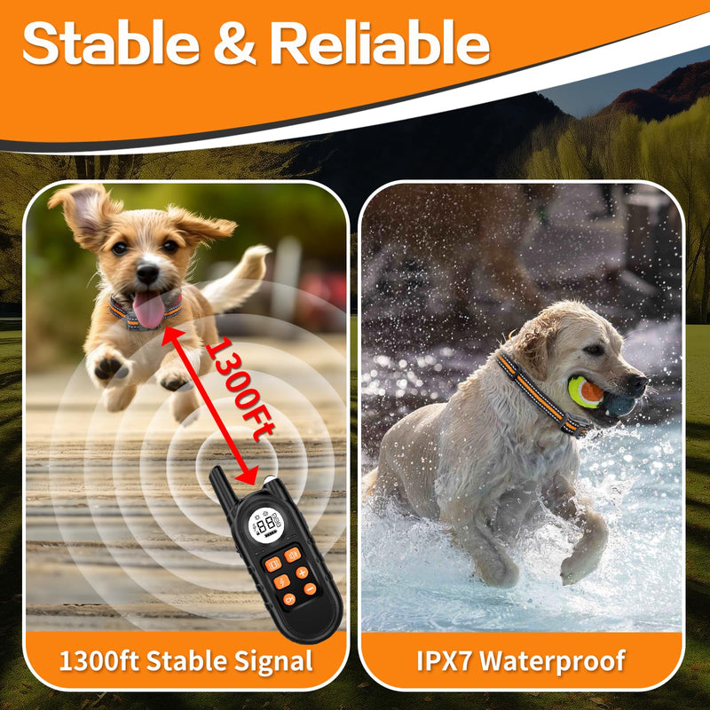 Tiniest Dog Shock Collar, Lightest Dog Training Collar with Remote for Small Dogs 5-15lbs & Medium Large Dogs/Puppies, Waterproof, Rechargeable, 1300ft Range (Orange) Orange - PawsPlanet Australia