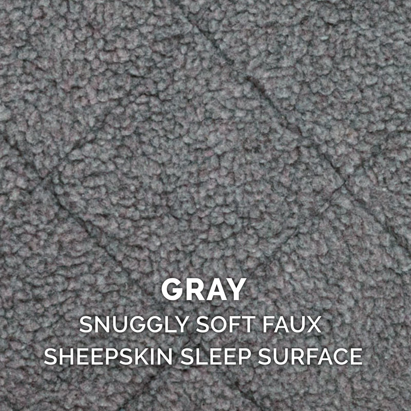 Furhaven Dog Bed for Medium/Small Dogs & Indoor Cats, 100% Washable, Sized to Fit Crates - Sherpa Fleece Bolster Crate Pad - Gray, Medium - PawsPlanet Australia
