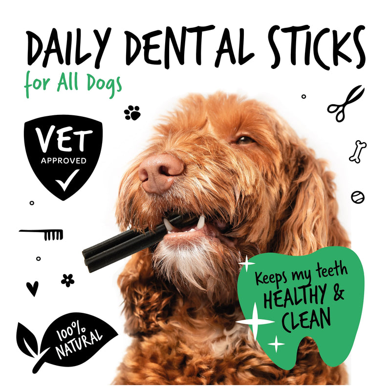 Bugalugs Dental Sticks Dogs - 100% Natural Dog treats & Dog Chews for Dog Teeth Cleaning, Dog Plaque Remover & Dog Breath Freshener - Dog dental sticks are Grain Free Dog Treats 20 g (Pack of 25) - PawsPlanet Australia