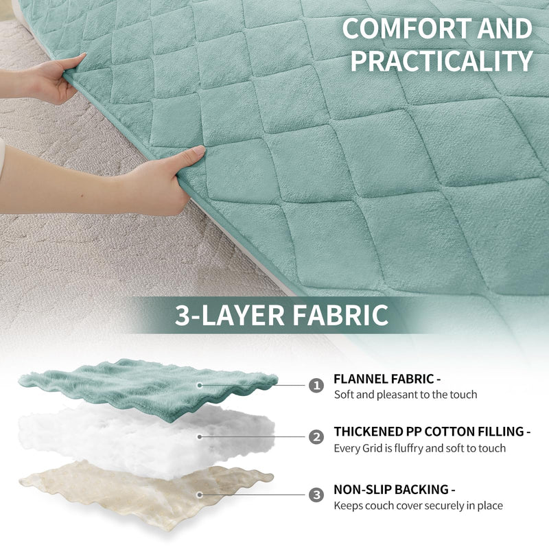 Fuzzy Pet Couch Covers for Dogs Washable, Non-Slip Sofa Slipcover Cushion Protector, Thick Soft Dog Couch Cover Protector, Couches Mat for Couches and Sofas (27.6" x 35.4", Turquoise) Turquoise 27.6" x 35.4"/ 1 Pack - PawsPlanet Australia