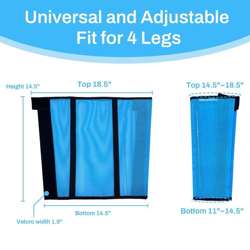 Horse Fly Boots & Horse Fly Mask Set of 5, Mesh Ventilated Fly Boots for Horses, Adjustable and Universal Fit for 4 Legs, Comfort Fly Masks for Horses, Stomp-Reducing (Blue)