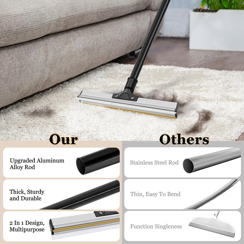 TRELC 47.6” Carpet Rake for Pet Hair Removal, Upgraded 2 in 1 Pet Hair Removal Broom, Pet Hair Remover Tool with Aluminum Alloy Handle for Carpets, Rugs, Couch, Tile - PawsPlanet Australia