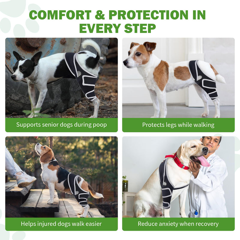 Dog Knee Brace – Strong, Lightweight Support for ACL and CCL Injuries, Promotes Healing, Improves Walking Ability, and Enhances Daily Activity for Active Dogs, XL Blck