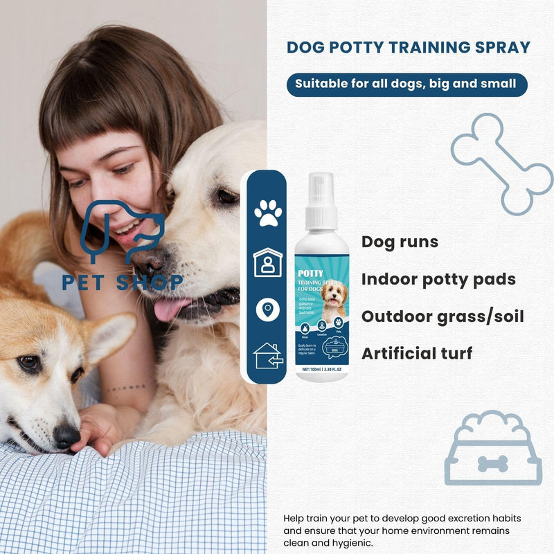 Dog Potty Training Spray - Effective Puppy Potty Training Aid for Indoor & Outdoor Housebreaking - Attractant Scents for Dogs & Puppies - Shortens Training Time & Saves Floors,3.38oz