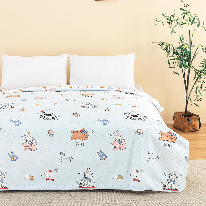 WenBags Waterproof Dog Bed Cover 60 * 80 Inches Throw Size,Pet Hair Resistant Reversible Couch Cover Mattress Protector,Leakproof Bed Liner/Sheet/Blanket for Adults Elderly Pets,Cute Dogs 60*80 Cute Dogs - PawsPlanet Australia