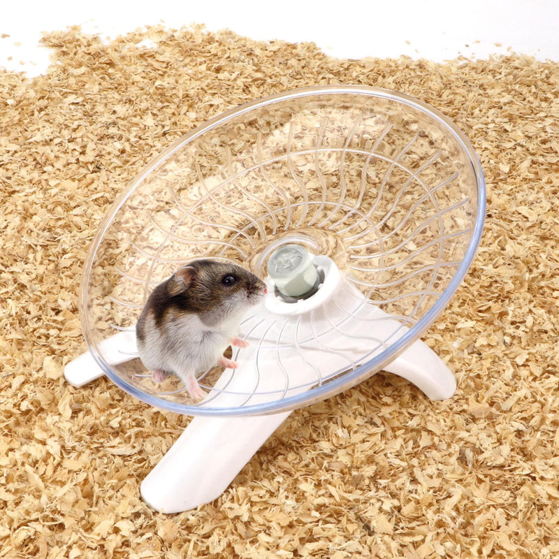 Hamster Wheel Silent Hamster Exercise Wheel Running Spinner Hamster Flying Saucer for Hamsters Gerbils Mice and Other Small Pets (White) White - PawsPlanet Australia