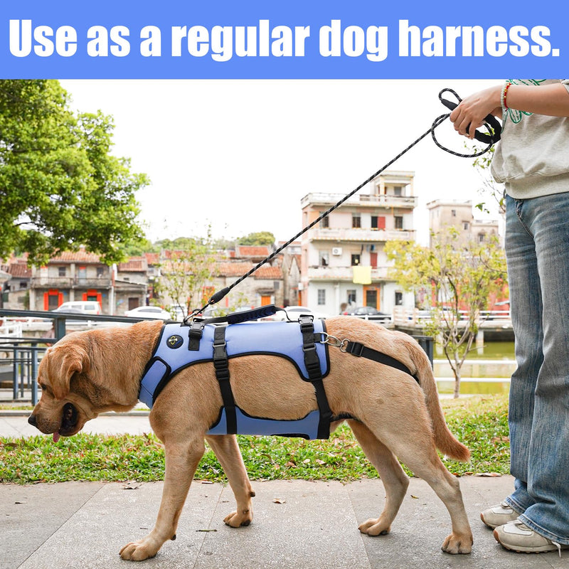 COODEO Dog Harness, Full Body Support & Recovery Sling, Adjustable & Breathable, for Senior, Disabled, Joint Injured, Arthritic & Paralyzed Dogs. (Blue, S) Blue
