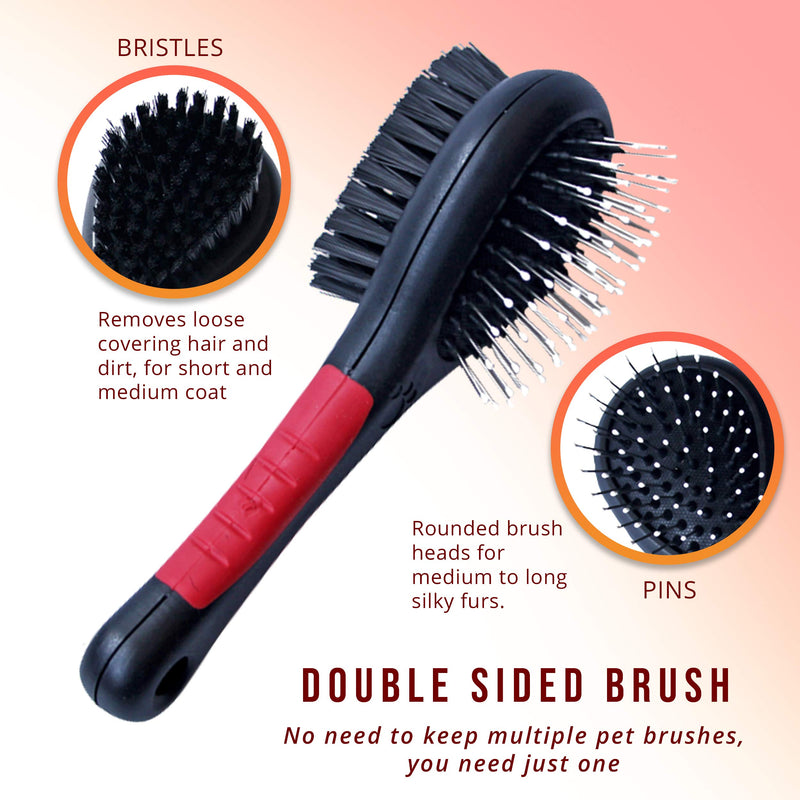 8 in 1 Professional Dogs Grooming Kit - Brush Set - Double Sided Cat and Dog Brush for Shedding - Pet Nail Clippers - Deshedding Brush - Pet Grooming Gloves - Dog Accessories - Pet Grooming Tools - PawsPlanet Australia
