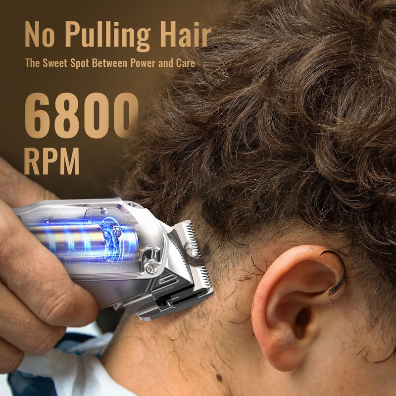 Jack & Rose Clippers and Trimmers Set, Cordless Hair Clippers for Men, Barber Clippers Set Silvery