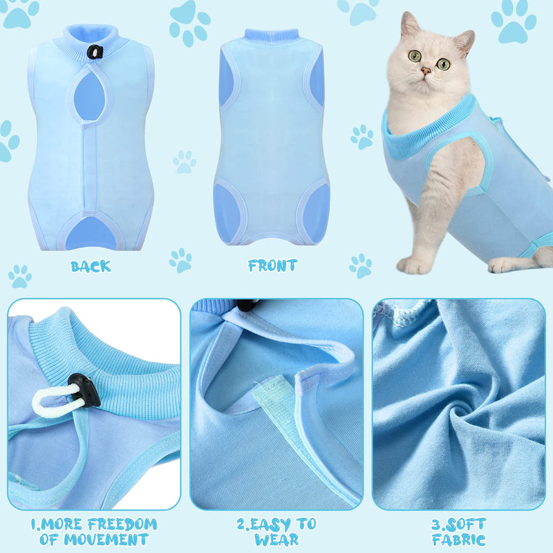 6 Pcs Cat Recovery Suit Kitten Recovery Suit Surgical Abdominal Skin Anti Licking Pajamas for Cats E Collar Alternative for Cats and Dogs After Surgery Wear, 6 Colors (Medium) Medium - PawsPlanet Australia