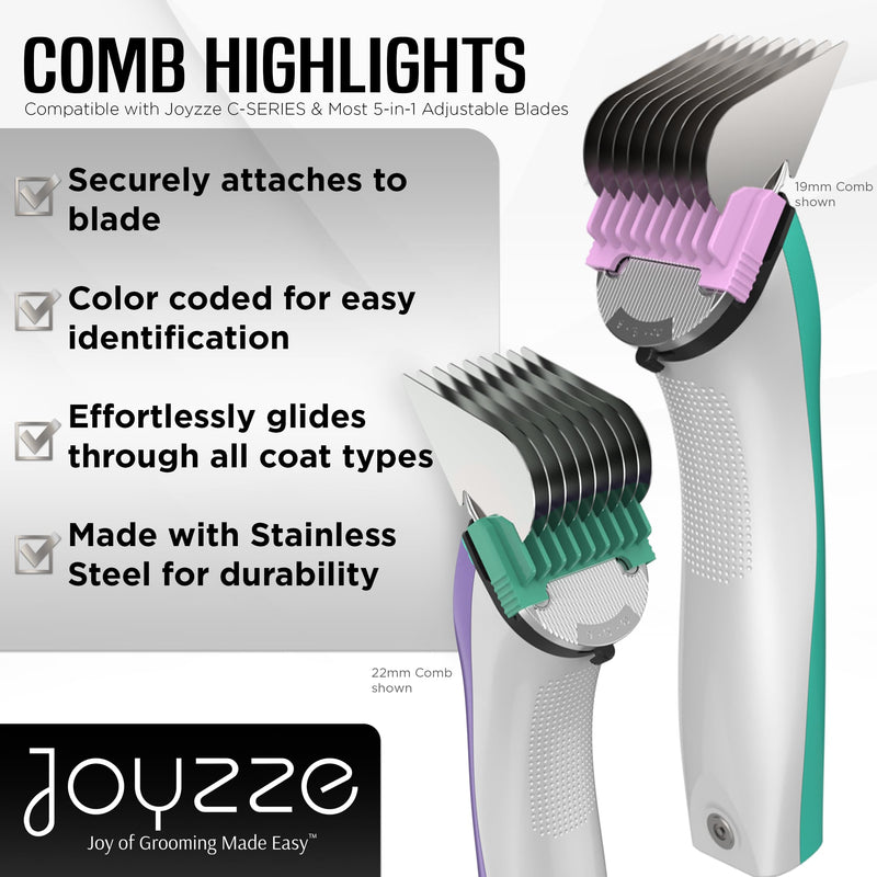 Pet Clipper Comb Set – Stainless Steel Attachments for 5-in-1 Detachable Blades – Guide Combs for Dog & Cat Grooming – Not for A5 Style Clippers - PawsPlanet Australia