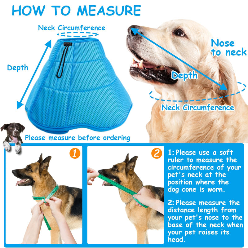 Soft Cone for Medium Dogs Alternative After Surgery, Adjustable Dog Recovery Collars & Cones to Stop Licking, Comfortable Elizabethan Cone of Shame Alternatives - Blue Green (M) - PawsPlanet Australia