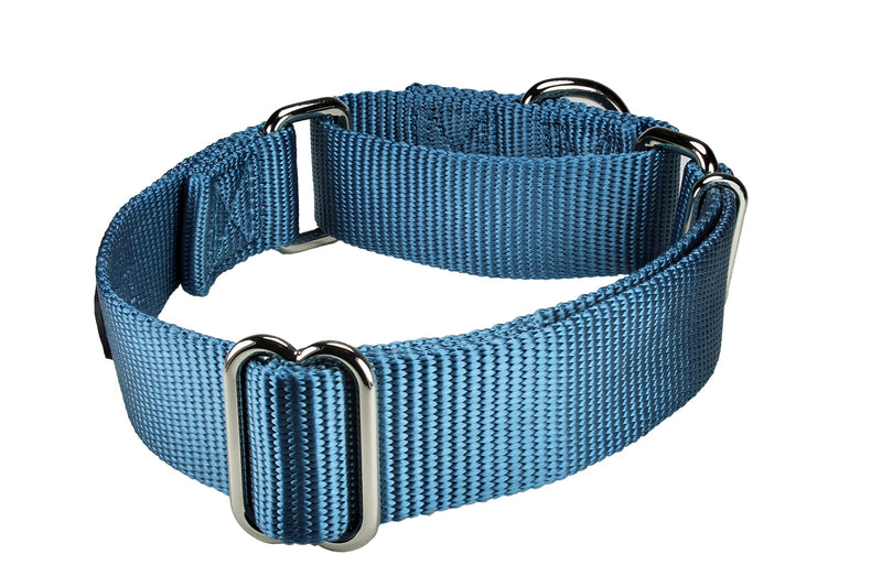 Mikivery Martingale Dog Collar Nylon Adjustable and Safety Training Colourful Comfortable Metal Buckle Pet Collars for Small Medium and Large Dogs(Haze,M) Haze M