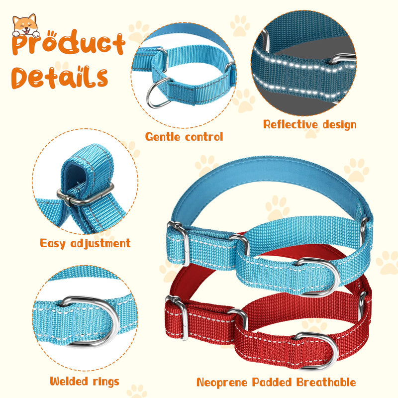 12 Pcs Martingale Collar for Medium Dogs Adjustable Pet Training Collar Reflective Dog Collar with Durable Metal Buckle Heavy Duty Nylon No Pull Martingale Collar for Small Medium Large Dogs, Small - PawsPlanet Australia