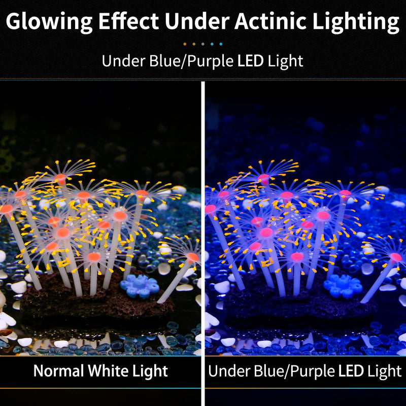 Uniclife Glowing Effect Artificial Coral Plant for Fish Tank, Decorative Aquarium Ornament, Orange Sunflower - PawsPlanet Australia