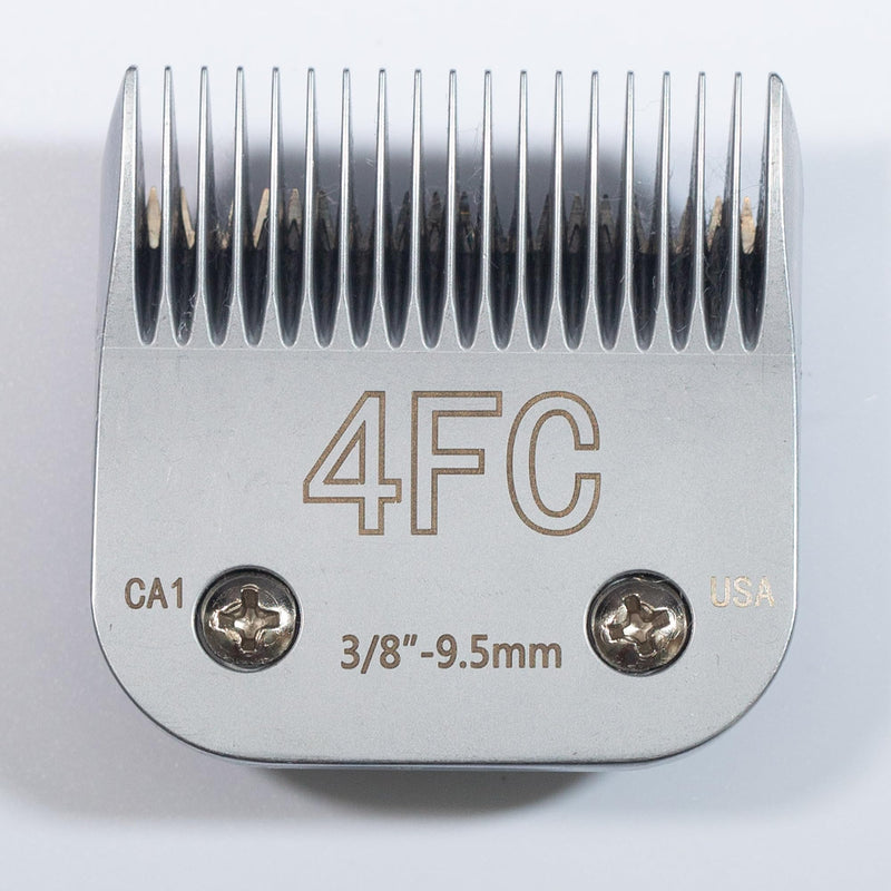 Professional Pet Clipper Blades, Detachable 4FC Dog Grooming Clippers Blade, Compatible with Andis Most Oster Wahl KM Conair A5 Model Series, Sharp, Hardness, Leaves pet’s Hair (3/8")(9.5mm)