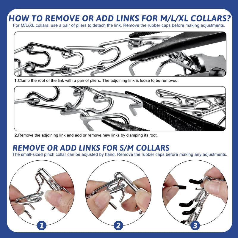 Pinch Collar for Dogs, Prong Training Collar with Quick Release Buckle for Dog Pulling Behavior Correction, Adjustable Pinch Leashes (XL / 23-26" Neck Size) XL / 23-26" Neck Size