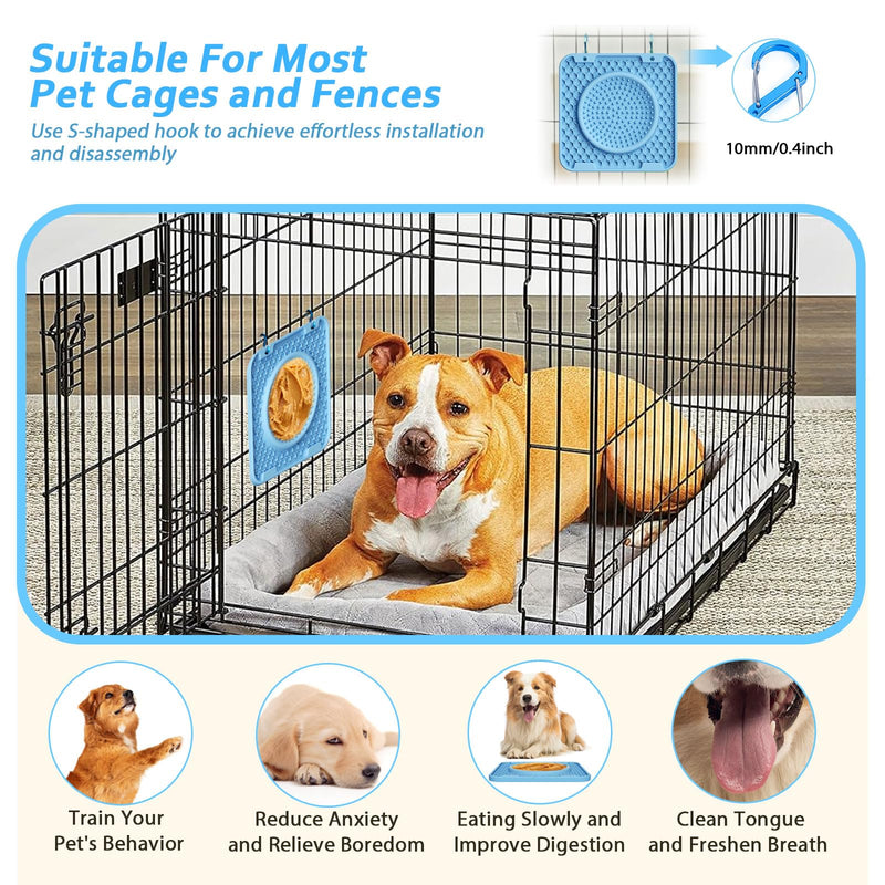 Dog Lick Mats for Large Dogs - 3 in 1 Lick Mat Crate Training Aid for Puppies,Dog Lick Bowl,Peanut Butter Licking Pads for Dogs Boredom and Anxiety Relief Blue - PawsPlanet Australia