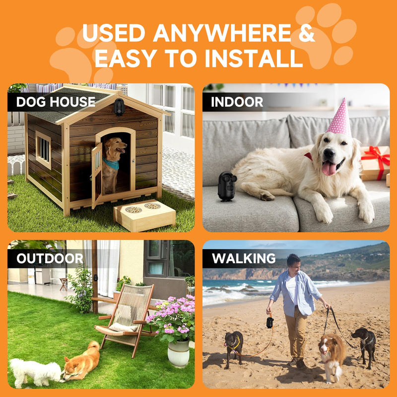 BOKKY 2 Pack Dog Bark Deterrent Devices in 3 Adjustable Modes Convertible Waterproof Anti Barking Silencer for Dog - Ideal for Outdoor and Indoor(Black) 2PACK-BLACK