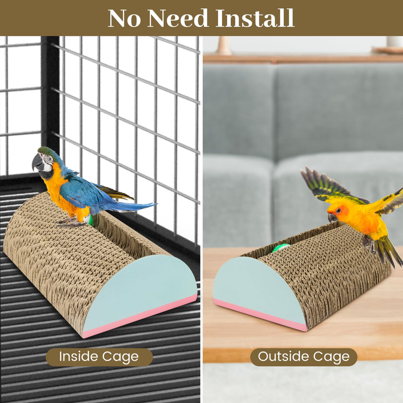 Parrot Cardboard Toy with Jingle Bells Bird Cage Perches Toy for Small to Regular Parrot Toys Bird Amazon, Grey Parrots, Parakeets,Macaw MEDIUM size - PawsPlanet Australia