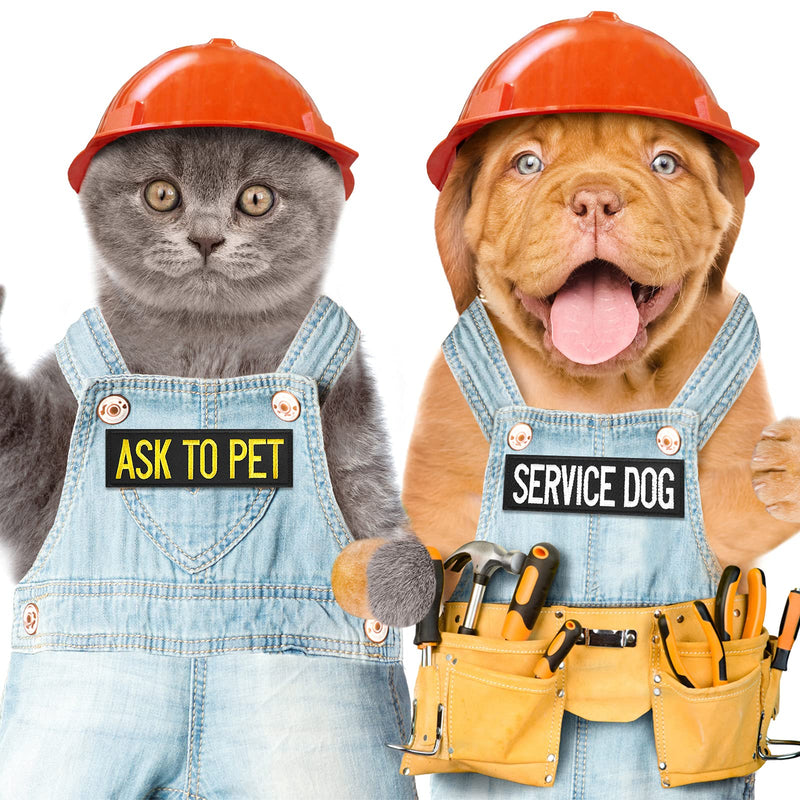 8 Pieces Service Dog Patches Colorful Dog Vest Harnesses Patches Do Not Pet Vest Patches Ask to Pet for Animal Tactical Harnesses Collars Leashes - PawsPlanet Australia