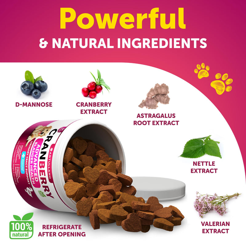 Dog UTI Treatment - Cranberry Supplement for Dogs - Bladder Control for Dogs - Dog Urinary Tract Infection Treatment - UTI Medicine for Dogs - Dog Cranberry Supplement - Kidney Support - 120 Chews