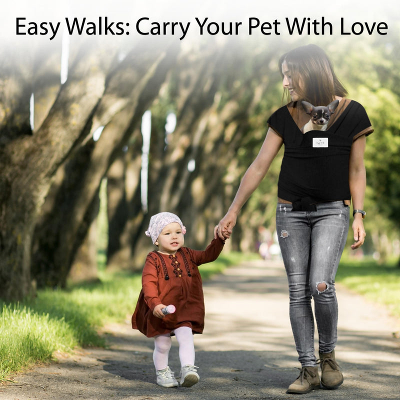 Sling Carrier for Small Dogs and Cats, Cat Carrier Pouch, Puppy Sling, Dog Chest Wrap, Cat Wraps, Comfortable, Weight-Distributing Pet Sling, Dog Carrier, ravel and Daily Use (Grey) Grey - PawsPlanet Australia
