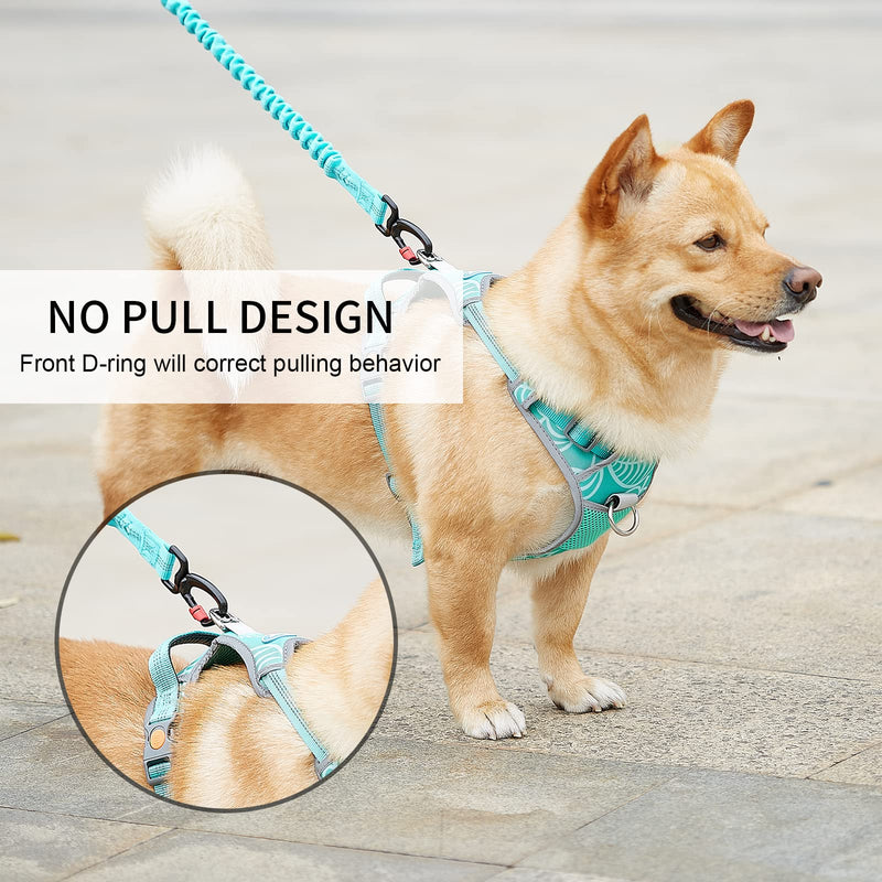 No Pull Dog Harness Adjustable Reflective Adjustable Breathable Vest Soft Mesh Padded Pet Harness with Metal Leash Hooks Easy Control Handle for Small to Large Dogs Medium - PawsPlanet Australia