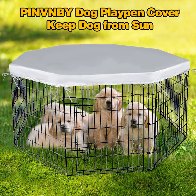 PINVNBY Dog Playpen Cover, dog Pen cover for Waterproof Sunproof, Universal Dog Pen Top Cover for Indoor and Outdoor Use, pet Pen Cover Fits 26" Wide 8 Panels Dog Playpen (Cover only) 26 inches