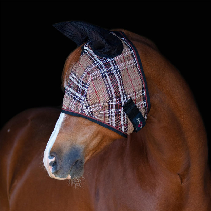 Kensington Signature Fly Mask w/Web Trim, Soft Mesh Ears & Forelock Opening Size: L-Average Color: 121 - Deluxe Black