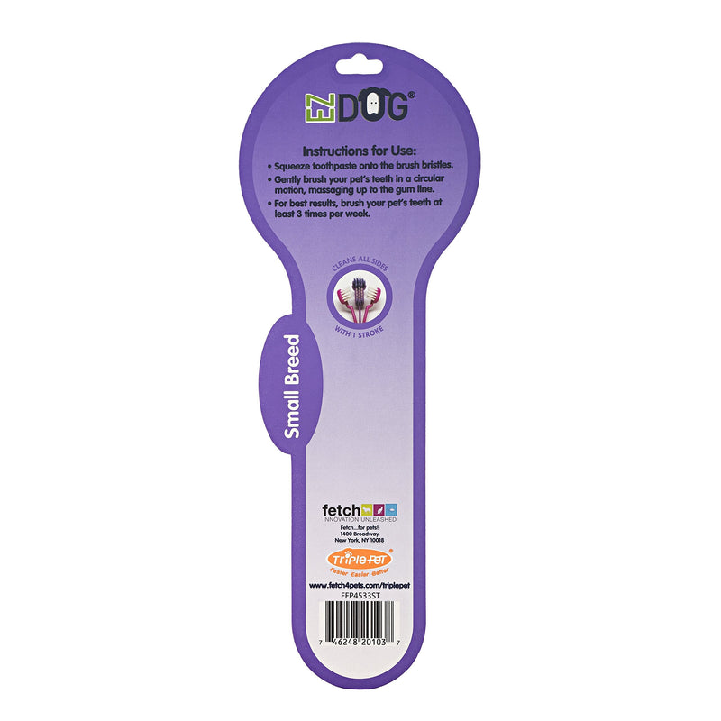 Three Sided Toothbrush for Dogs | Dental Care for Dogs for Fresh Breath | Dog Toothbrush for Small Dogs and Small Breeds Teeth Cleaning Dog Oral Care 3-Sided Toothbrush - Small Dogs 1 Count (Pack of 1)