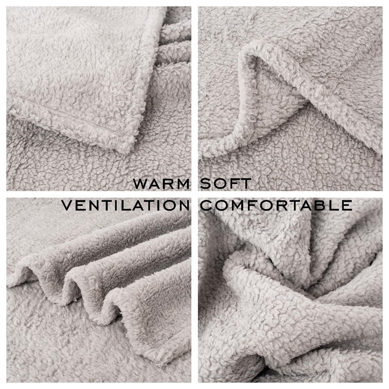 2 Blankets, Dog Cat Pet Blanket, Soft Warm Fleece, for Puppy, Small Dogs or Kitten, Cats, Plush Fuzzy Blanket for Bed, Sofa, Travel (60" x 40", 2/Pack, Beige+Light Gray) Beige+lightgray 60"L x 40"W, 2/Pack - PawsPlanet Australia