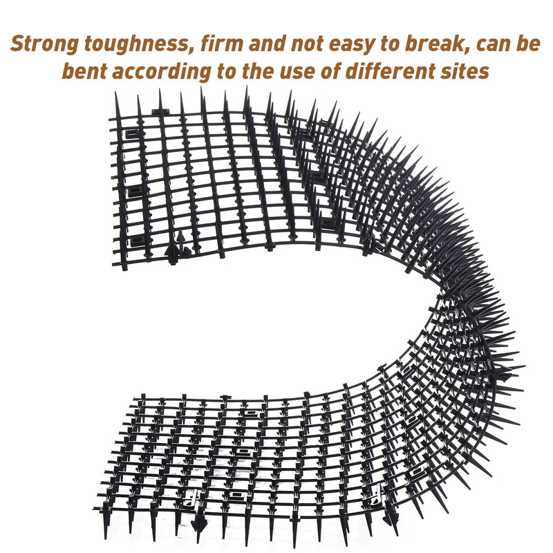 Cat Scat Mat with Spikes, Cat Repellent Mat Anti Cat Prickle Strips Network Digging Stopper Outdoor PP Plastic Cat Spike Mat（Black/Coffee Black 6.5ft(200cm*33cm) - PawsPlanet Australia