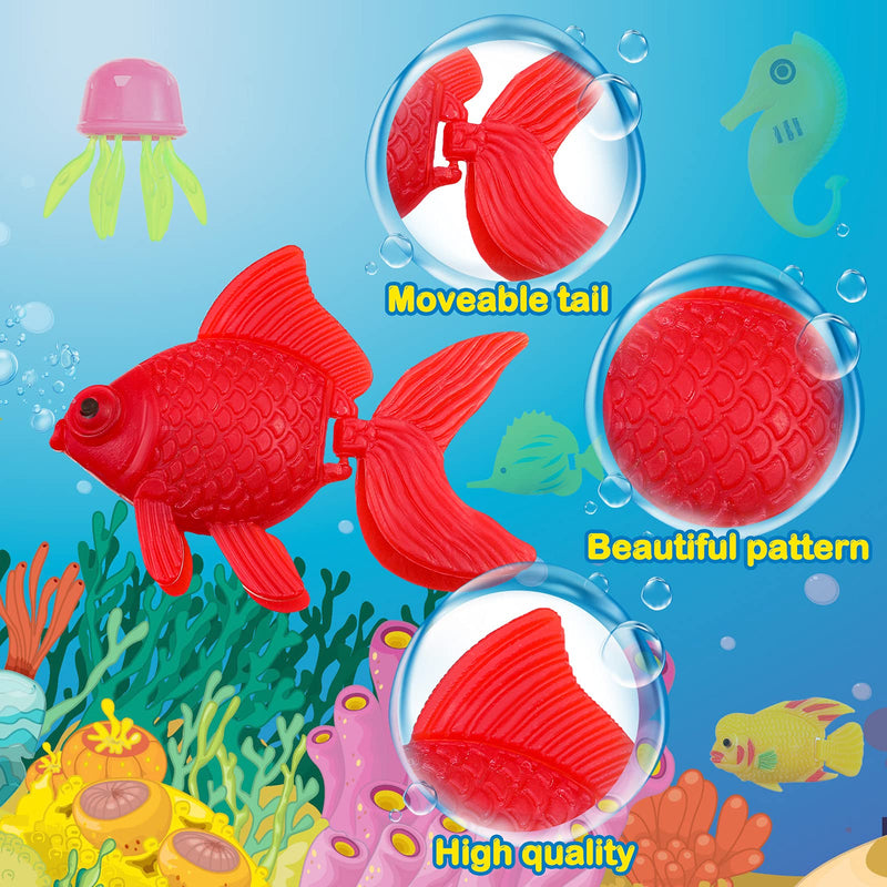 20 Pieces Artificial Moving Fishes Plastic Floating Fishes Lifelike Fish Ornament Aquarium Decorations for Fish Tank (Jellyfish and Seahorses) - PawsPlanet Australia