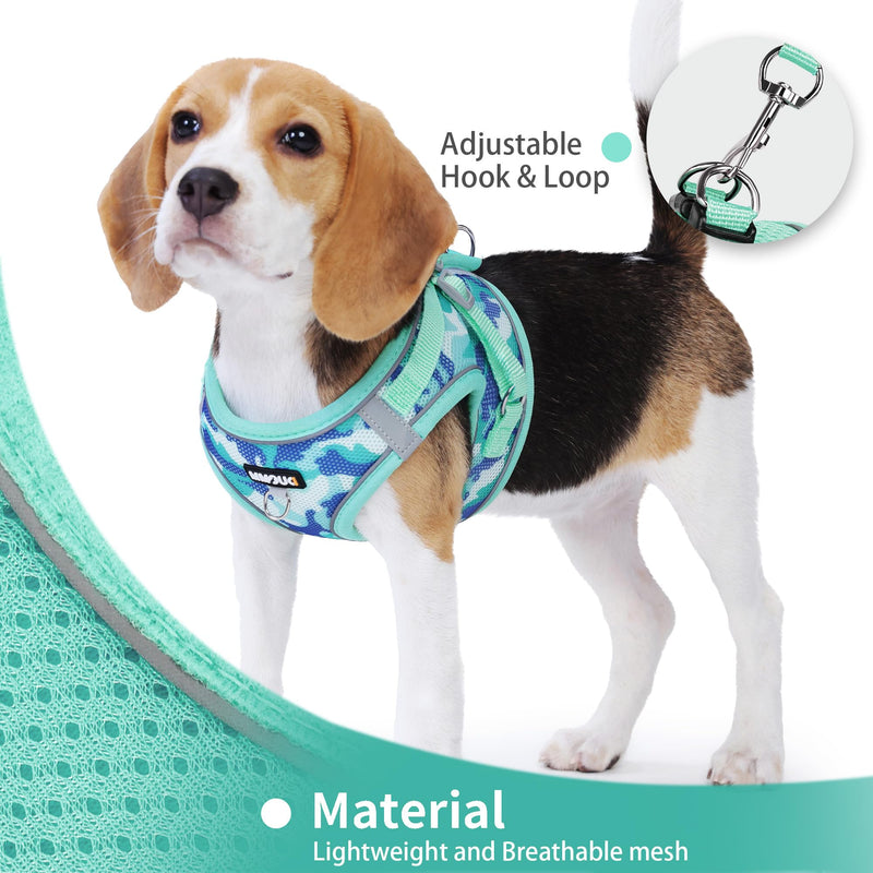 Step in Dog Harness with Leash Set, Adjustable Soft Padded and Breathable Mesh for Small Sized Dog, Reflective No Pull No Choke Cat Vest Harness, Easy Control Pet Vest, Teal M - PawsPlanet Australia