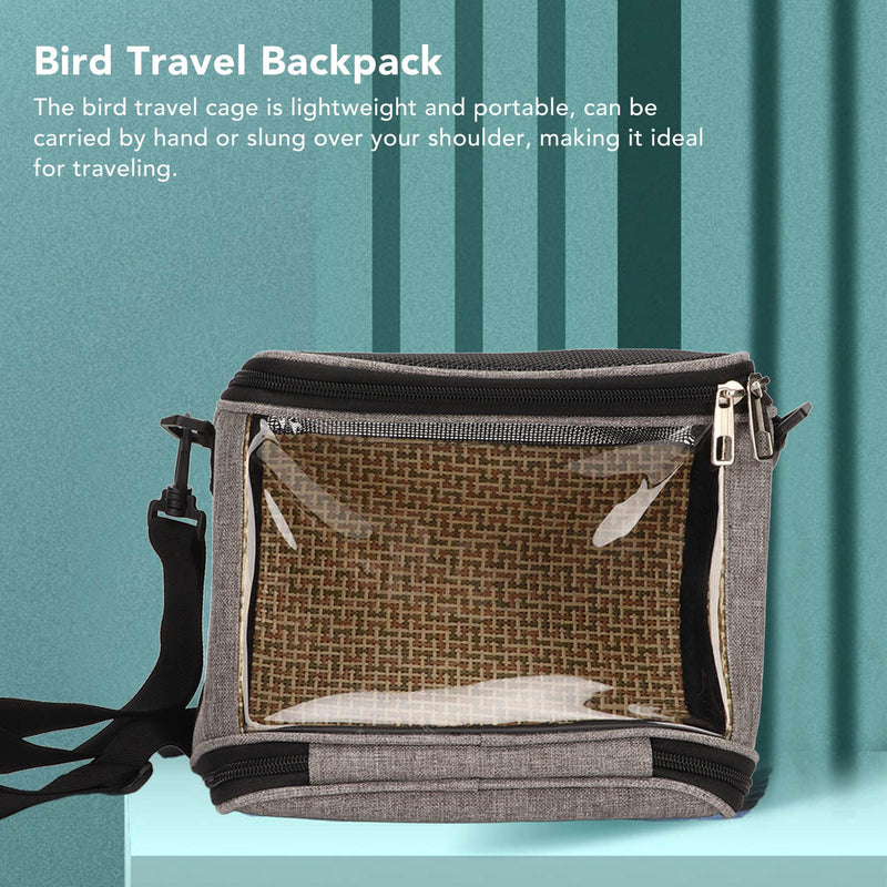 FLEXMAN Bird Carrier Bag, Portable Small Bird Travel Cage, Transparent Lightweight Breathable, Two Way Zipper Parrot Travel Cage with Side Pockets for Parrots, Birds, Hamsters, Small Lizards (Grey) Grey
