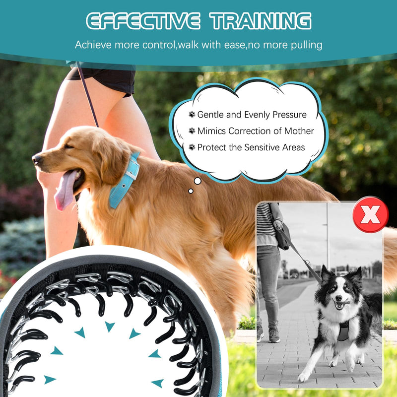 Adjustable No Pull Dog Collar - Heavy Duty Martingale Slip Collar with Reflective Widened Nylon & Metal Buckle for Training Walking Hunting (Small/Medium/Large Dogs),Blue,L L Blue - PawsPlanet Australia