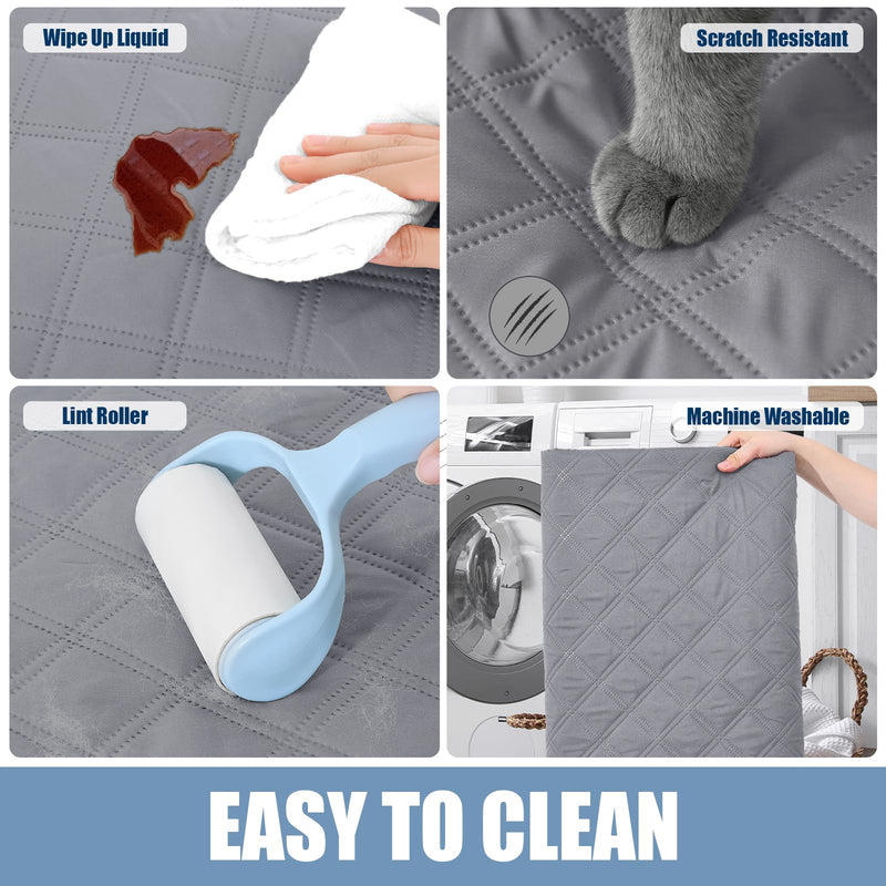 Smiry Waterproof Dog Blanket, Reversible Dog Bed Cover Pet Blanket, Soft Pet Couch Covers for Sofa Washable, Bed Couch Sofa Furniture Protector for Puppy Cat Kids (30"x80", Grey/Dark Grey) Checkered 30x80 Inch - PawsPlanet Australia