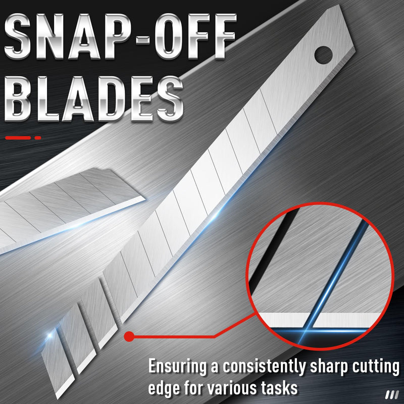 DIYSELF 50Pcs 9mm Utility Knife Replacement Blades, Snap Off Blades for 9MM Universal Box Cutters (60°) 50-Pack(60°) - PawsPlanet Australia