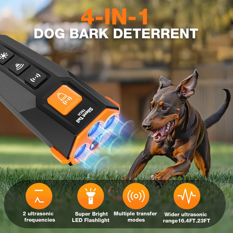 Dog Bark Deterrent Device – Anti Barking Device for Dogs with Triple Ultrasonic Emitters, 4 Modes, LED Light – Immediate Results – Safe & Humane – Indoor/Outdoor - PawsPlanet Australia
