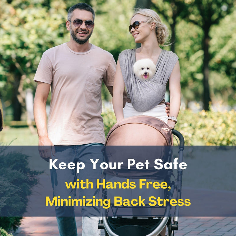 Dog Carriers for Small Dogs, Front Facing Small Dog Carrier, Hands Free Pet Carrier, Size Adjustable Cat Carriers, Reducing Back Pain, Safe Soft Cotton Cat Sling (Regular, Heather Gray) Regular Light Heather Gray - PawsPlanet Australia