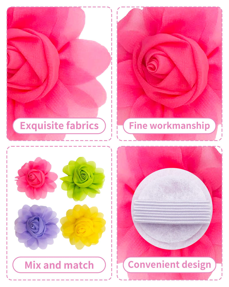 PET SHOW Valentines Small Dogs Flower Charms Slide Collar Accessories for Medium Large Dogs Cat Puppies Rabbit Pigs Collars Bows Grooming Supplies D 3.4"