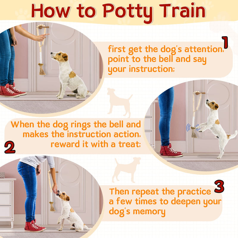 Jexine 3 Pack Dog Door Bells for Potty Training Hanging Dog Training Bells for Dogs to Ring to Go Outside Puppy Training Bells for Pet Dogs Pet Supplies Black, Gray, White - PawsPlanet Australia