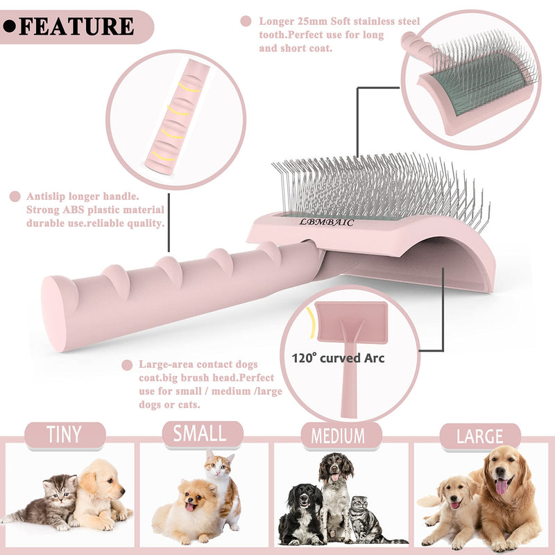 Dog Metal Grooming Comb 7.5inches and Extral Long Pin Slicker Brush For Doodles - PawsPlanet Australia