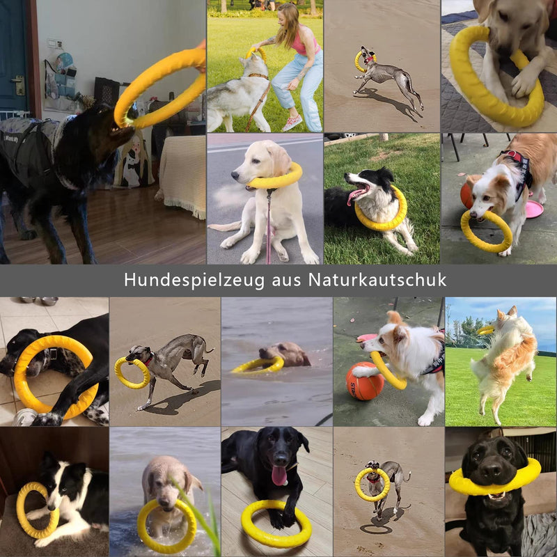 Indestructible Dog Toys Dog Chew Toy for Aggressive Chewers Flying Discs for Medium/Large Breeds Dog Training Ring,Floating Dog Ring Toys for Throwing,Catching, Flying Lightweight Dog Toy Yellow