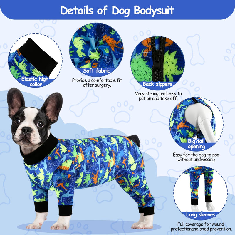 Etdane Dog Onesie Surgery Recovery Suit for Female Male Dogs After Spayed Suit Surgical Recovery Suit Anti Shedding Body Suit for Small Medium Large Dog Dinosaurs/3XL 3XL