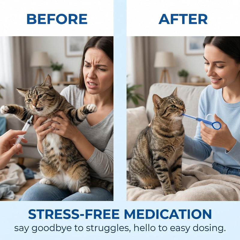 2 Pieces Animal Medication Dispenser, Blue Green, Practical Pill Syringe for Cats and Dogs, Medication Feeder Tablet Dispenser