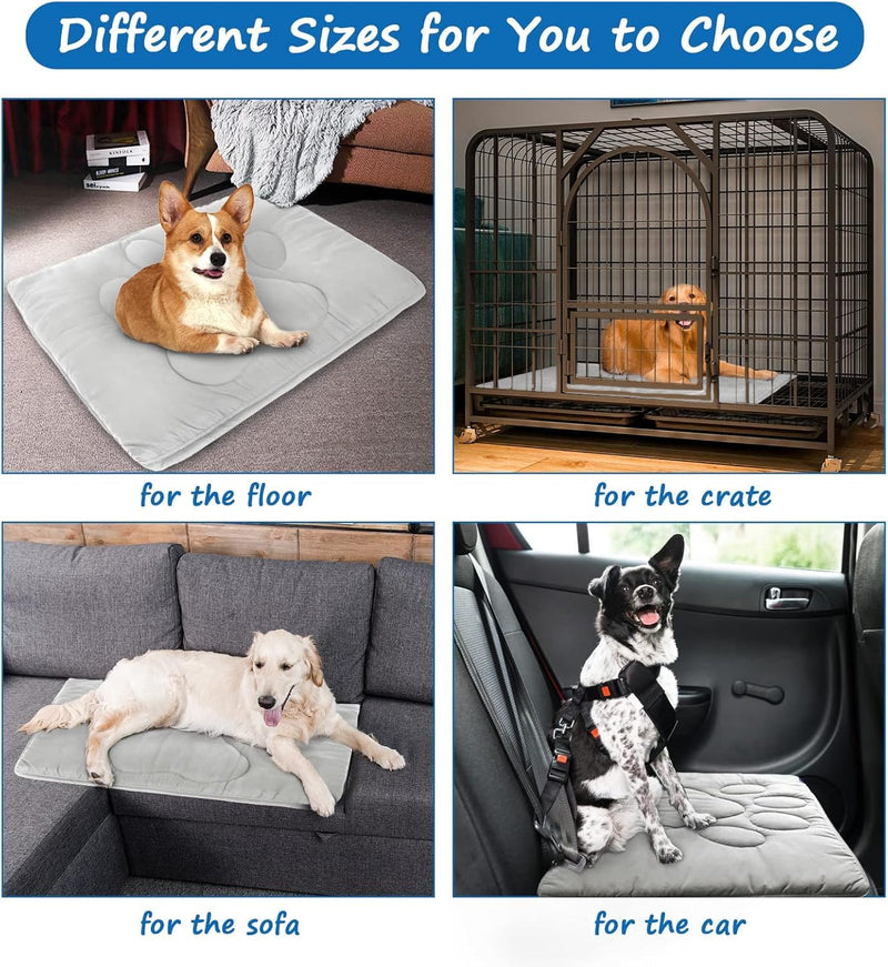 Dog Crate Pad(28"x 42", Mats for Sleeping, Breathable Crate Bed Kennel Pad,Dark Colored to Hide Stains, Grey X-Large (28" x 42") 1 - PawsPlanet Australia